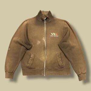Vintage Thrashed Sweatshirt Sun Faded Full Zip y2k Montana Moose Womens